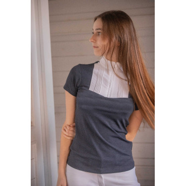 Wedstrijdpolo Pénélope Florence Mesh korte mouw dames Marine Marineblauw