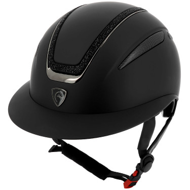 Equithème Agris helm met brede klep Zwart lamé Equithème Agris helm met brede klep Zwart lamé