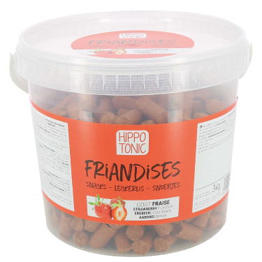 Snoepjes voor paarden met aardbeiensmaak Hippotonic