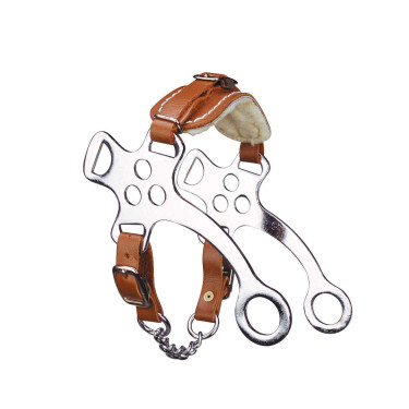 Hackamore verchroomd staal Feeling met schapenvacht gevoerd Hackamore verchroomd staal Feeling met schapenvacht gevoerd
