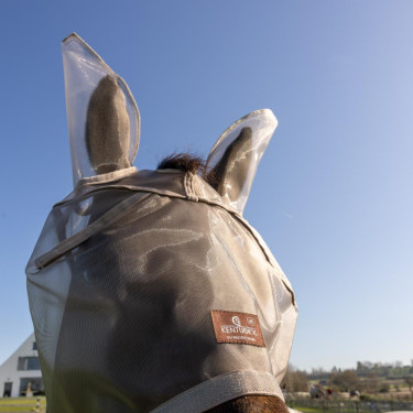 Klassiek anti-vliegenmasker met oren en neuskap Kentucky Beige Klassiek anti-vliegenmasker met oren en neuskap Kentucky Beige
