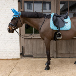 Tapis de Selle Velvet Pied-de-Poule Dressage Kentucky Marine / colourful Bleu