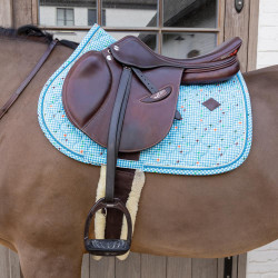 Tapis de Selle Velvet Pied-de-Poule Jumping Kentucky Marine / colourful Bleu