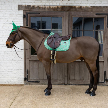 Tapis de Selle Velvet Pied-de-Poule Jumping Kentucky Vert clair / colourful Tapis de Selle Velvet Pied-de-Poule Jumping Kentucky Vert clair / colourful