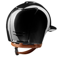 Kep Cromo 2.0 glanzend zwarte helm met polovisor Kinriem beige