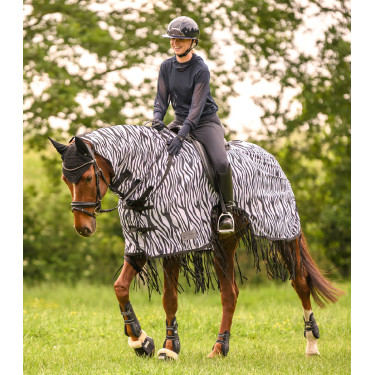 Vliegendeken met franjes Zebra van Waldhausen Zwart / wit