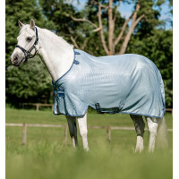 Chemise anti-mouches Horseware Amigo Bug Rug Pony Bleu chiné / bleu / argent Chemise anti-mouches Horseware Amigo Bug Rug Pony Bleu chiné / bleu / argent