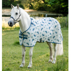 Chemise anti-mouches Horseware Amigo Bug Rug Pony Motif libellule / argent / bleu / sauge Motifs