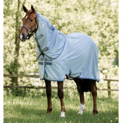 Chemise anti-mouches Horseware Amigo Bug Rug Plus Bleu chiné / bleu / argent Chemise anti-mouches Horseware Amigo Bug Rug Plus Bleu chiné / bleu / argent