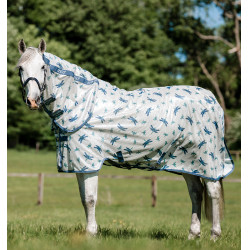 Couverture anti-mouches Horseware Amigo Integrated Motif libellule / argent / bleu / sauge Motifs Couverture anti-mouches Horseware Amigo Integrated Motif libellule / argent / bleu / sauge Motifs