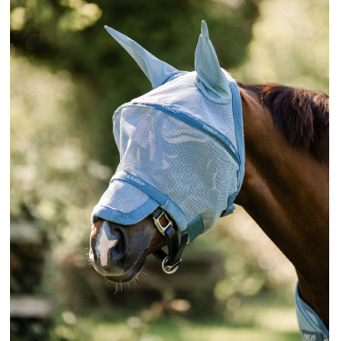 Masque anti-mouches Horseware Rambo Plus Bleu chiné / bleu / argent