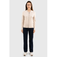Sweat zippé maille Harcour Amelie Coquillage Beige