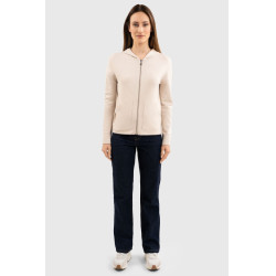 Sweat zippé maille Harcour Amelie Coquillage Beige