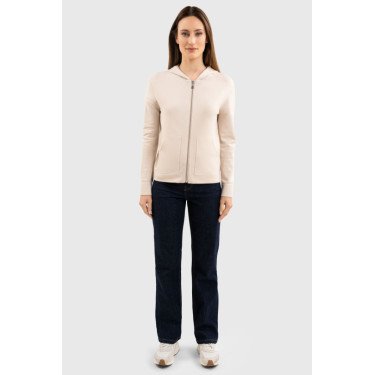 Sweat zippé maille Harcour Amelie Coquillage Beige