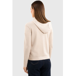 Sweat zippé maille Harcour Amelie Coquillage Beige