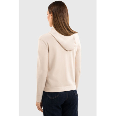 Sweat zippé maille Harcour Amelie Coquillage Beige