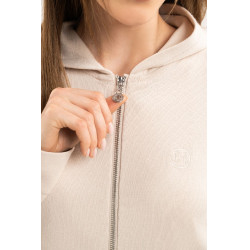 Sweat zippé maille Harcour Amelie Coquillage Beige