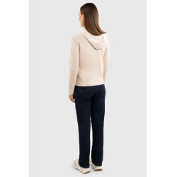 Sweat zippé maille Harcour Amelie Coquillage Beige