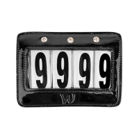 Rechthoekige nummers in gelakt leer van Waldhausen Zwart