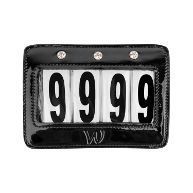 Rechthoekige nummers in gelakt leer van Waldhausen Zwart