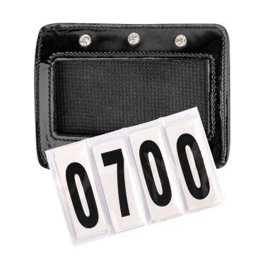 Numéros en cuir verni Waldhausen rectangulaires Noir