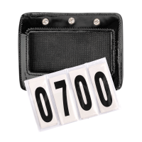 Rechthoekige nummers in gelakt leer van Waldhausen Zwart