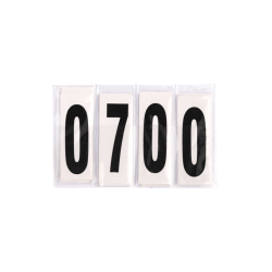 Numéros en cuir verni Waldhausen rectangulaires Noir