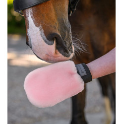 Gant de pansage Waldhausen peau d'agneau Lucky Rose