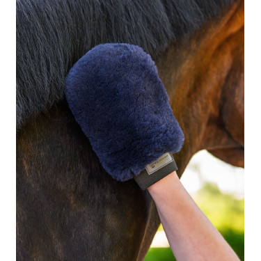 Gant de pansage Waldhausen peau d'agneau Lucky Bleu nocturne / lucky