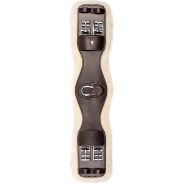 Korte leren singel van Waldhausen met ECO Wool Bruin