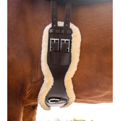 Korte leren singel van Waldhausen met ECO Wool Bruin