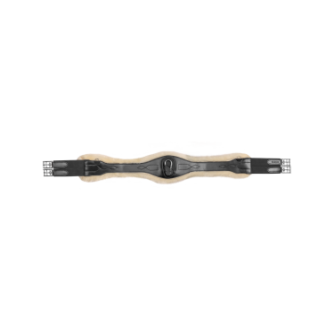 Lederen singel van Waldhausen met ECO Wool Zwart