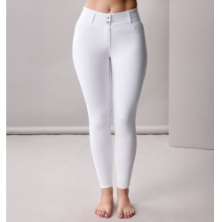 Pantalon Horseware taille haute femme Allora Alessandro Albanese grip genoux Blanc