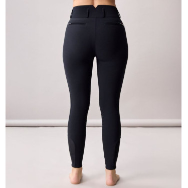 Dames rijbroek met hoge taille Horseware Allora Alessandro Albanese met kniegrip Zwart