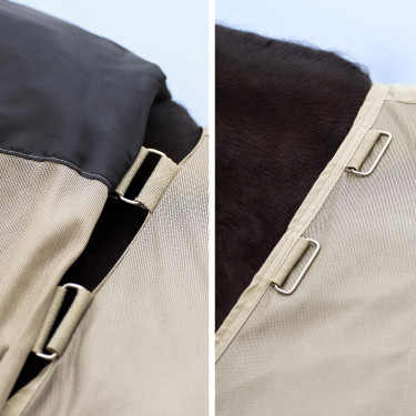 Couverture anti-mouches couvre-cou amovible Imperial Riding Reese Olive clair Couverture anti-mouches couvre-cou amovible Imperial Riding Reese Olive clair