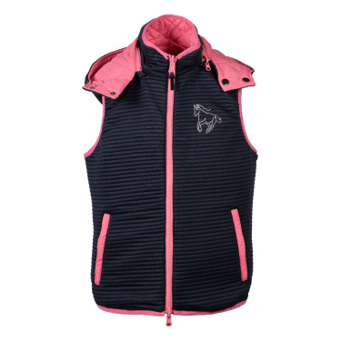 Veste sans manches HKM réversible Maui enfant Fuchsia / marine Rose