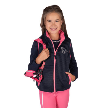 Veste sans manches HKM réversible Maui enfant Fuchsia / marine Rose