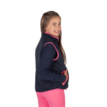 Veste sans manches HKM réversible Maui enfant Fuchsia / marine Rose