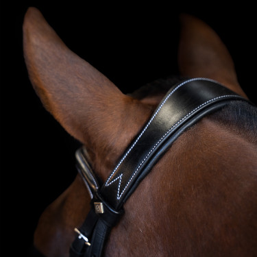 Bridon Imperial Riding avec muserolle anglaise courbée Noir