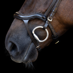 Bridon Imperial Riding avec muserolle combinée ergonomique basse Marron