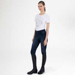 Euro-Star Classic Slim denim rijbroek dames Donker denimblauw