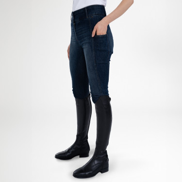 Euro-Star Classic Slim denim rijbroek dames Donker denimblauw