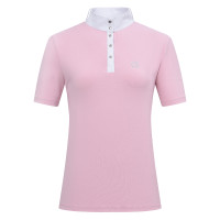 Imperial Riding Basic glam wedstrijdpolo met korte mouwen voor dames Suikerspin Roze
