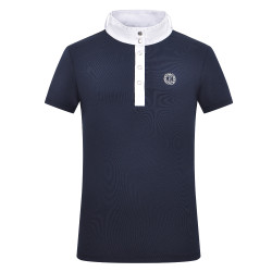 Imperial Riding Basic Glam Kids korte mouwen wedstrijdpolo Marine Marineblauw