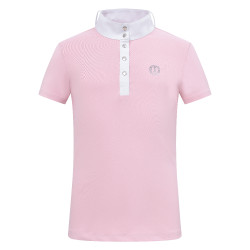 Polo de concours manches courtes Imperial Riding Basic Kids Barbe à papa Rose