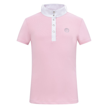 Polo de concours manches courtes Imperial Riding Basic Kids Barbe à papa Rose