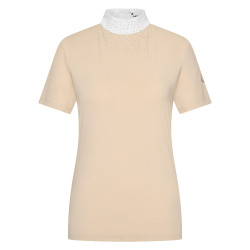 Polo de concours manches courtes Imperial Riding Shines femme Gris / sable Polo de concours manches courtes Imperial Riding Shines femme Gris / sable
