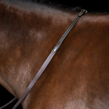 Rênes Imperial Riding en caoutchouc à picots Marron foncé