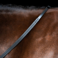 Imperial Riding teugels van rubber met nylonversteviging Zwart