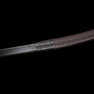 Rênes Imperial Riding en caoutchouc avec renfort en nylon Marron foncé